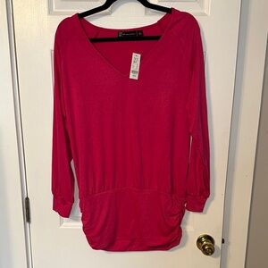 New York & Company Pink Long Sleeve Tee